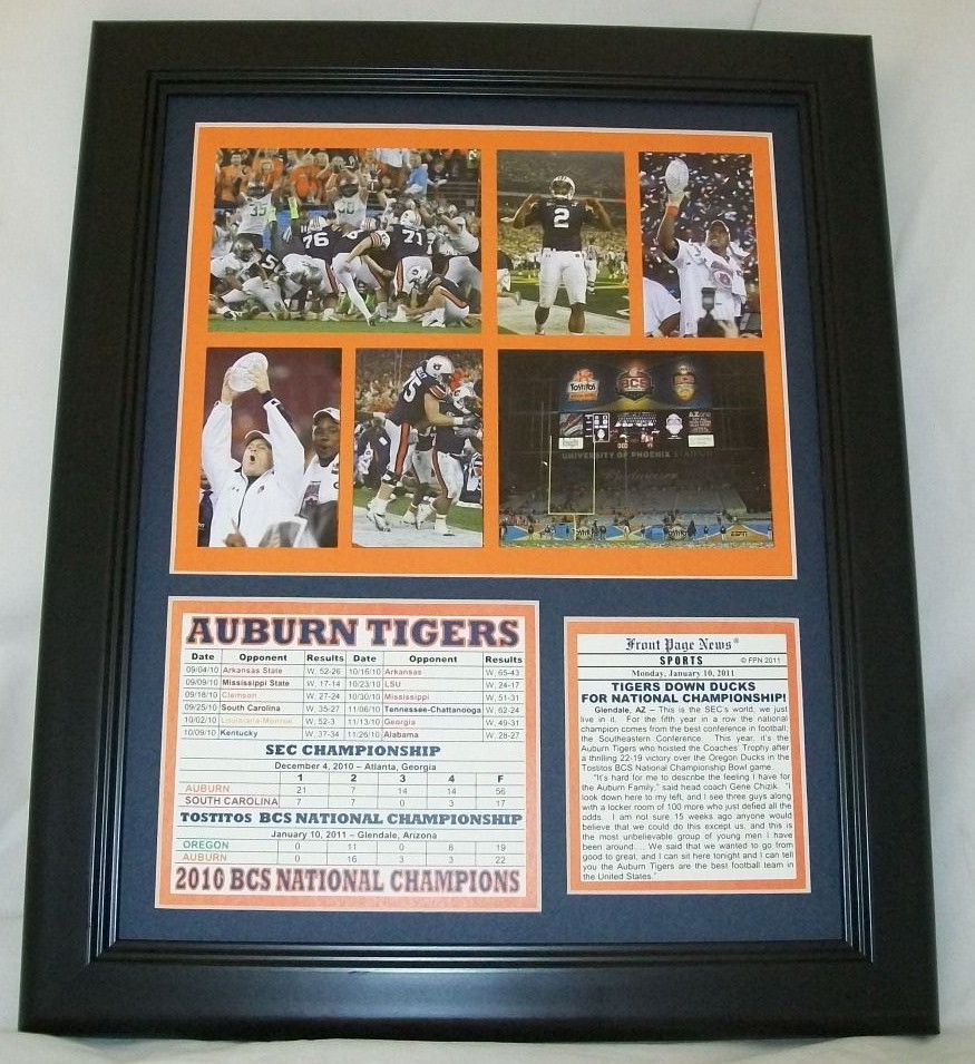 Auburn Tigers 2010-2011 National Champions Cam Newton Framed 8x10 Photo