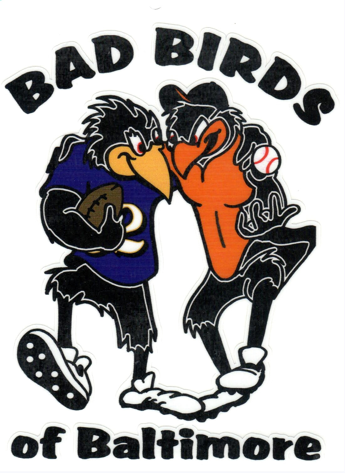 Bad Birds of Baltimore Ravens Orioles Window Decal