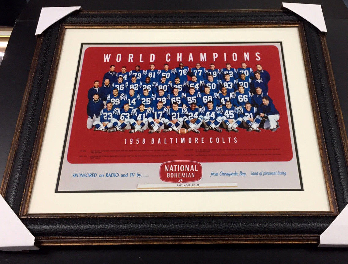 Baltimore Colts 1958 World Champions Johnny Unitas 16x20 Photo Framed