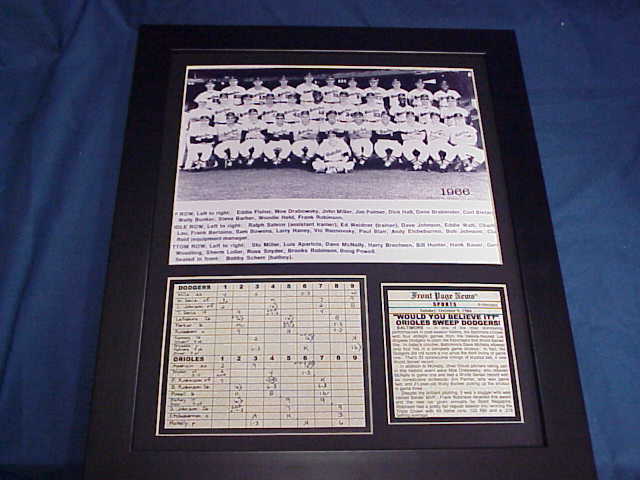 Baltimore Orioles 1966 World Series Champs Team Photo 11x14 Framed