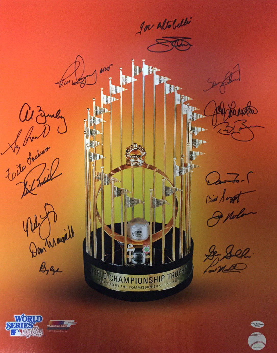 Baltimore Orioles 1983 World Series Champs Autographed 16x20 Photo #1