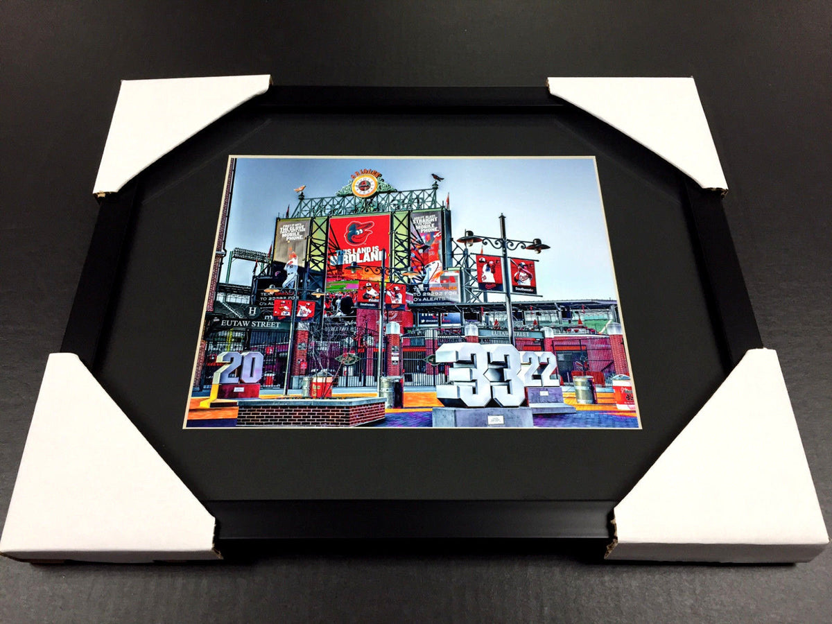 Baltimore Orioles Birdland Statue Camden Yards 8x10 Framed Photo by Local Artist