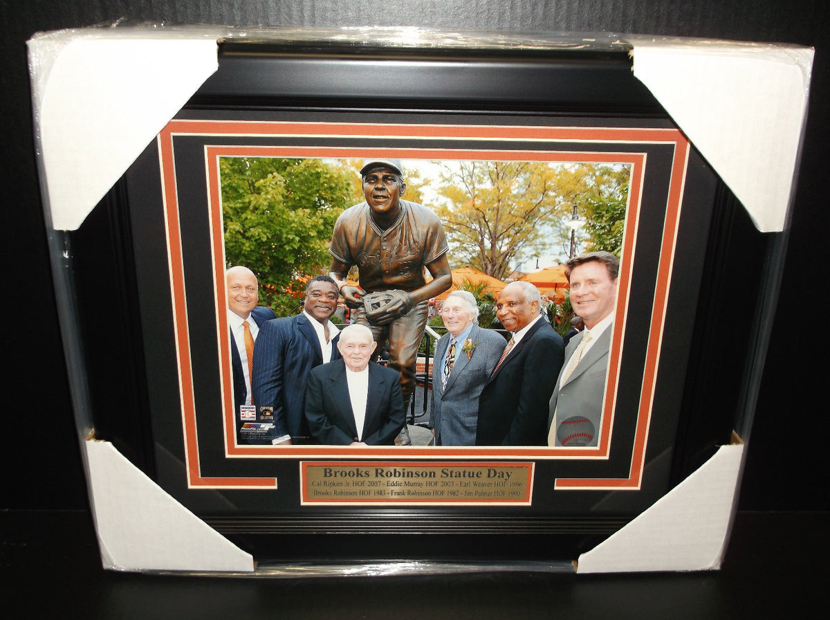Baltimore Orioles Brooks Robinson Statue Day HOF Cal Ripken Jr 8x10 Framed Photo