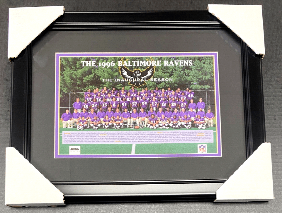 1996 Baltimore Ravens Team Photo Framed 8x10 Ray Lewis Ogden Rookie Year