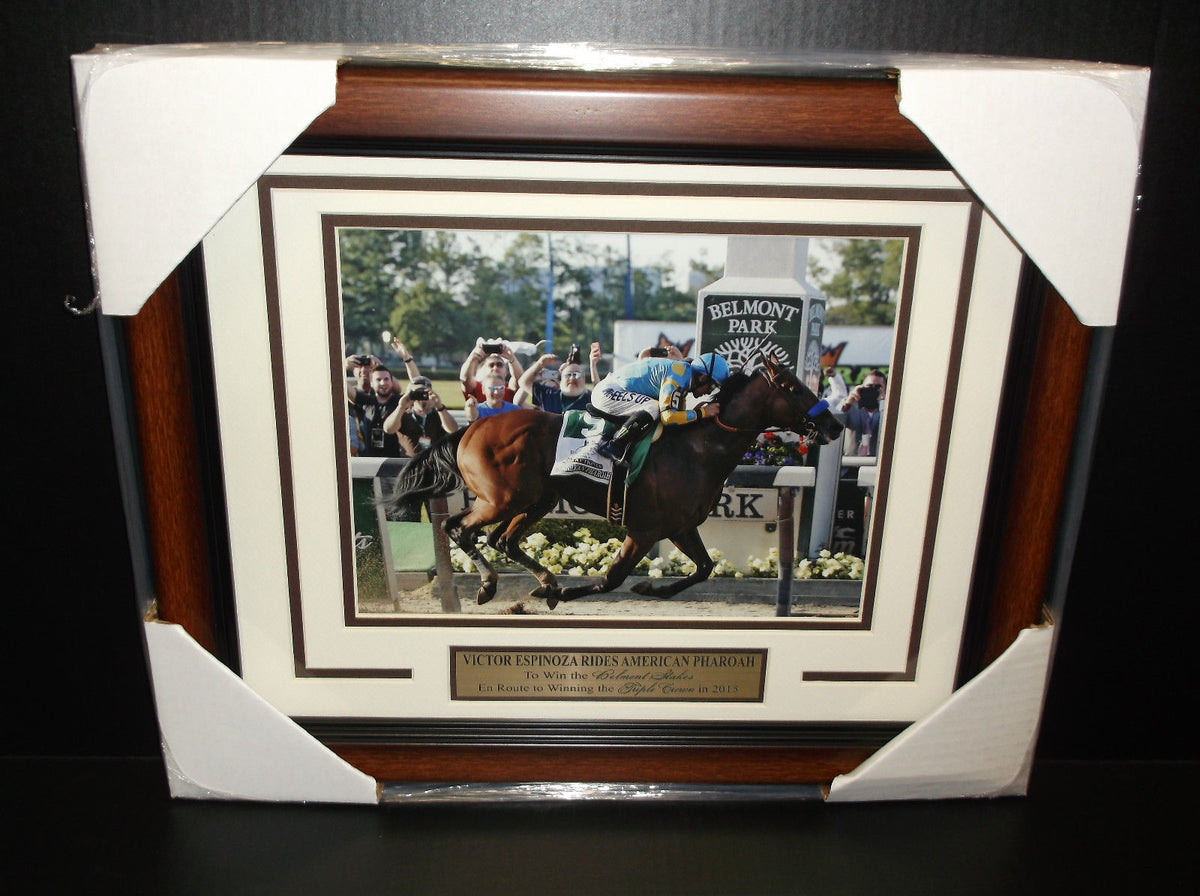American Pharoah Victor Espinoza 2015 Belmont Stakes Framed 8x10 Photo