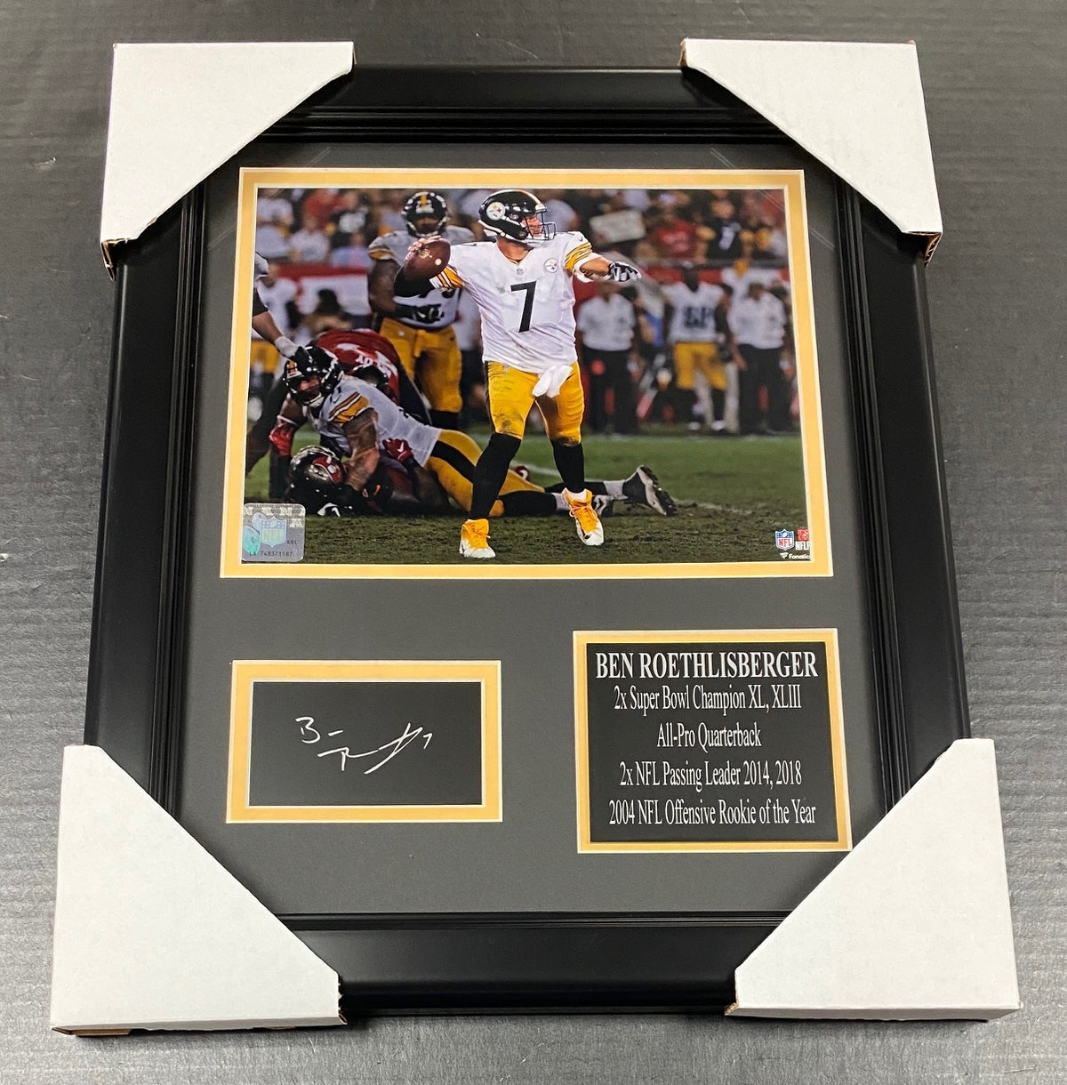 Ben Roethlisberger Steelers Laser Engraved Autograph Reprint Framed 8x10 Photo