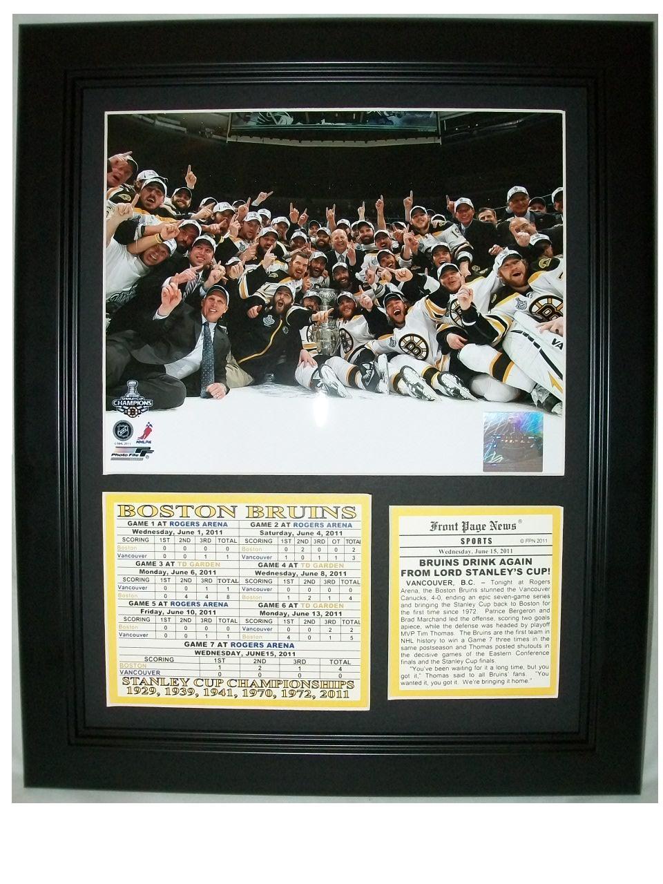 Boston Bruins 2011 Stanley Cup Champions Framed 11x14 Scorecard