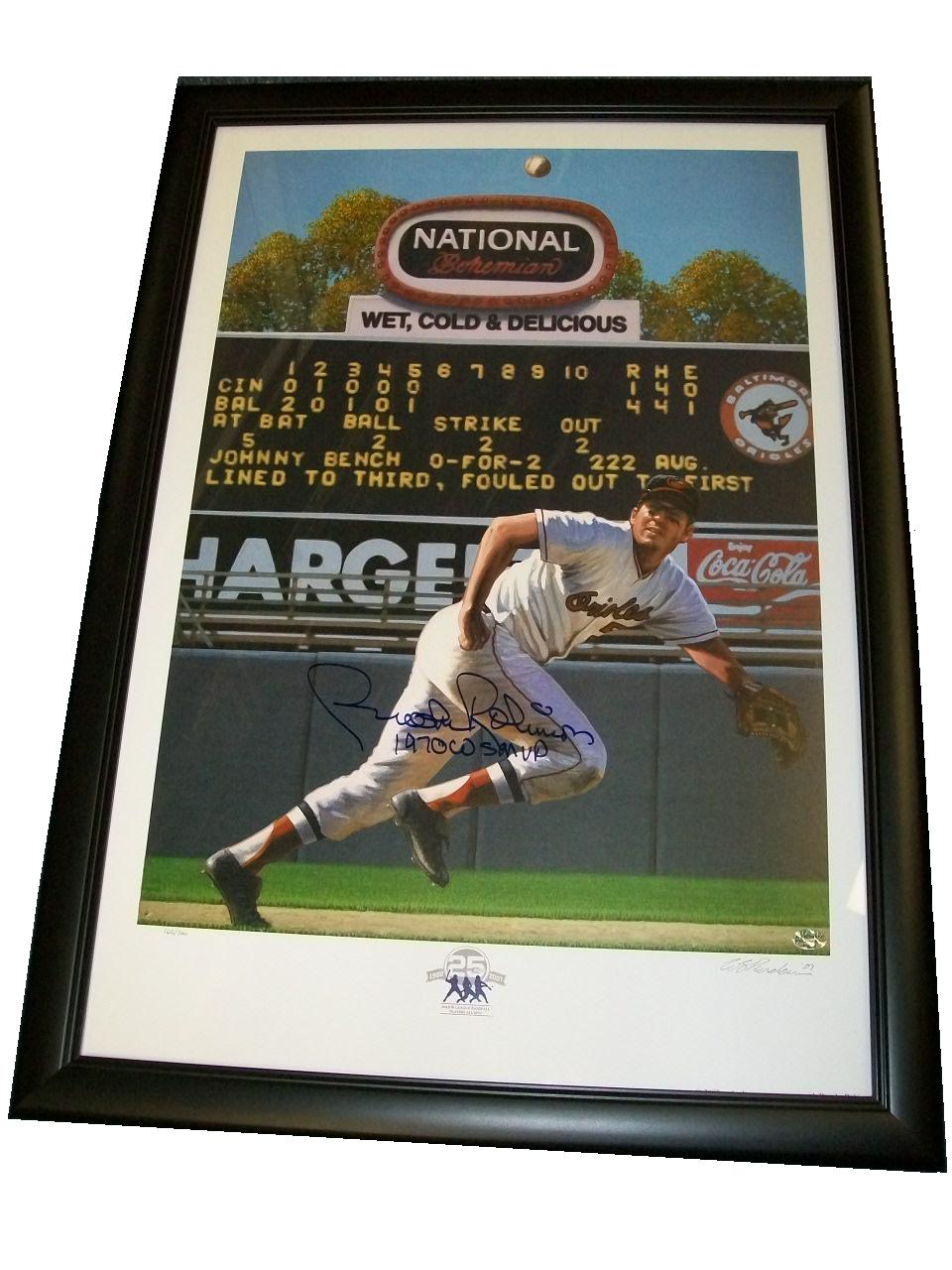 Brooks Robinson Autographed 1970 World Series Framed Print