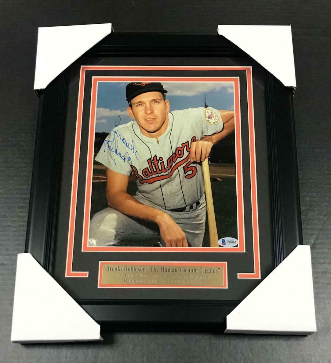 Brooks Robinson Autographed Baltimore Orioles #8 Framed 8x10 Photo BAS COA