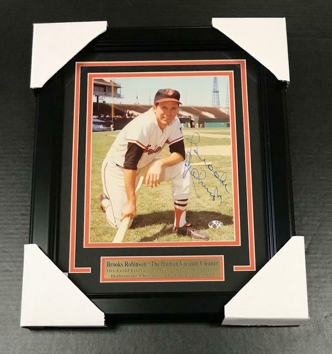 Brooks Robinson Autographed Baltimore Orioles #8 Framed 8x10 Photo BCO COA