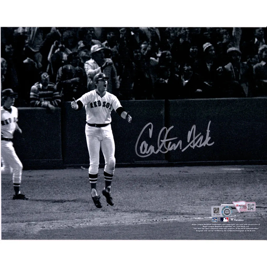 Carlton Fisk Fanatcis Authentic Autographed 8x10 Photo 1975 World Series HR Boston Red Sox