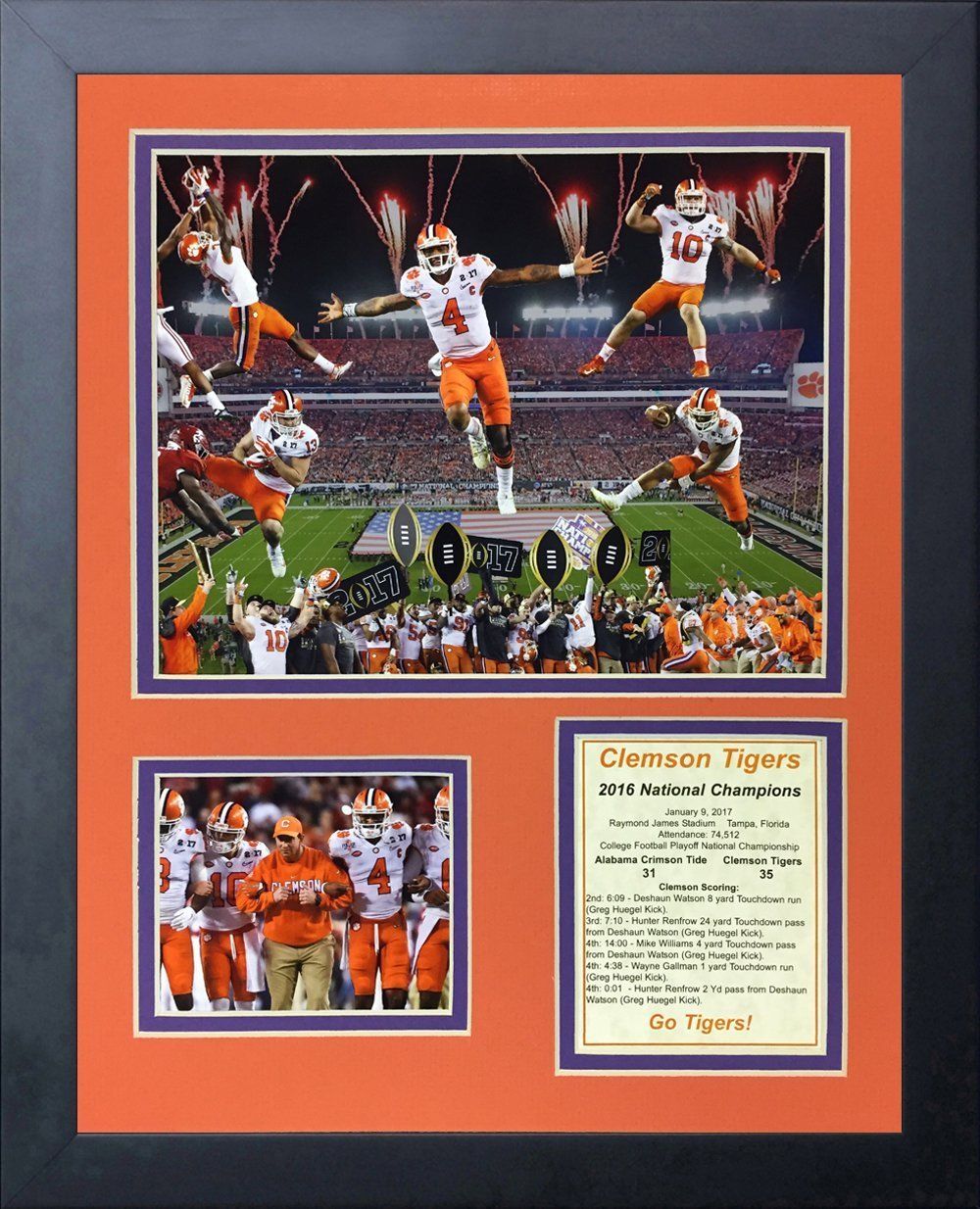 Clemson Tigers 2016 NCAA National Champions 8x10 Photo Framed Deshaun Watson