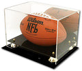 Deluxe Football Display Case with Gold Risers & Mirror Back