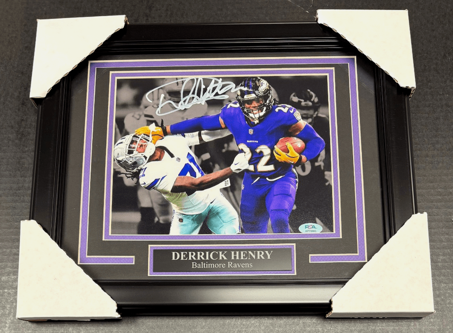 Derrick Henry Baltimore Ravens Autographed 8x10 Photo Framed PSA Authentic