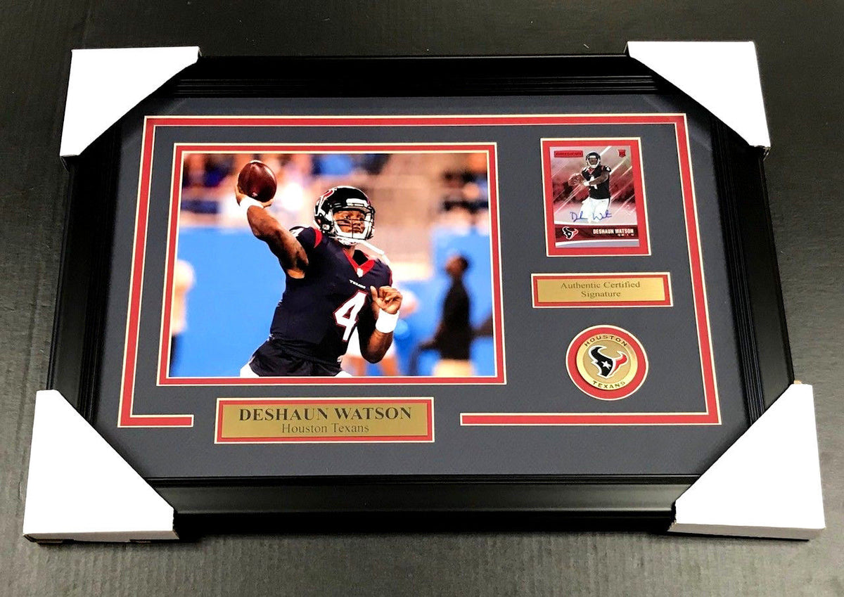 Deshaun Watson Autographed Card Auto Framed with 8x10 Photo Houston Texans