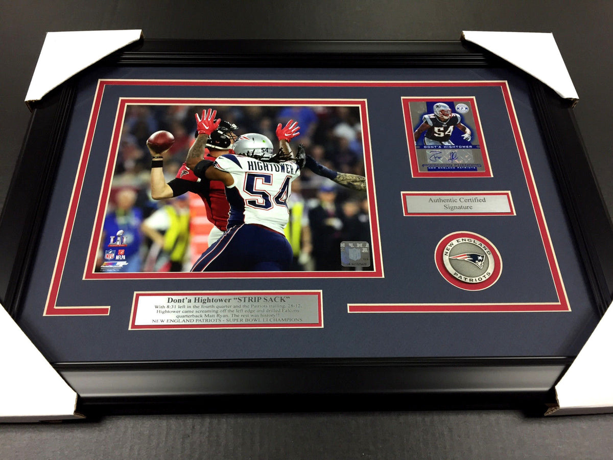 Donta Hightower Strip Sack Super Bowl LI Autographed Card with 8x10 Photo Framed