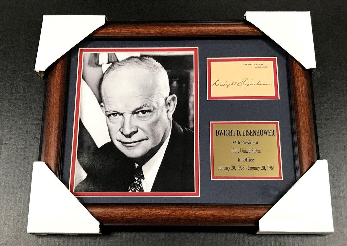 Dwight D Eisenhower Autographed Facsimile Reprint Framed 8x10 Photo President