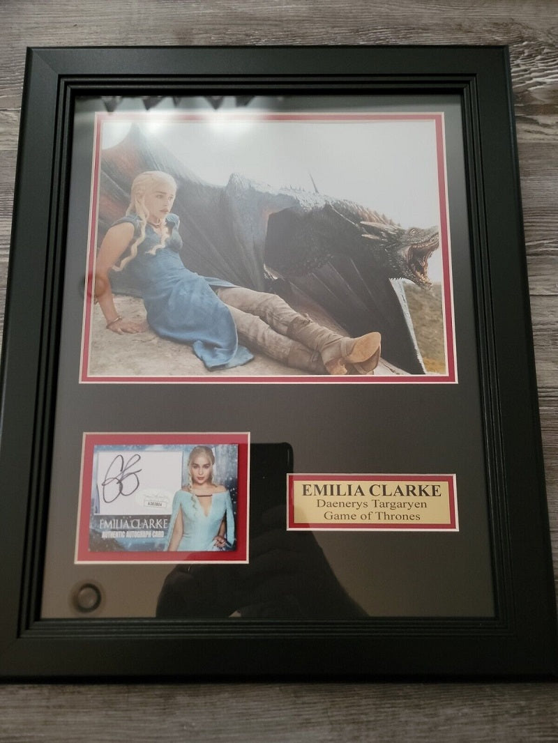 Emilia Clarke Daenerys Targaryen Autographed Framed 8x10 Photo