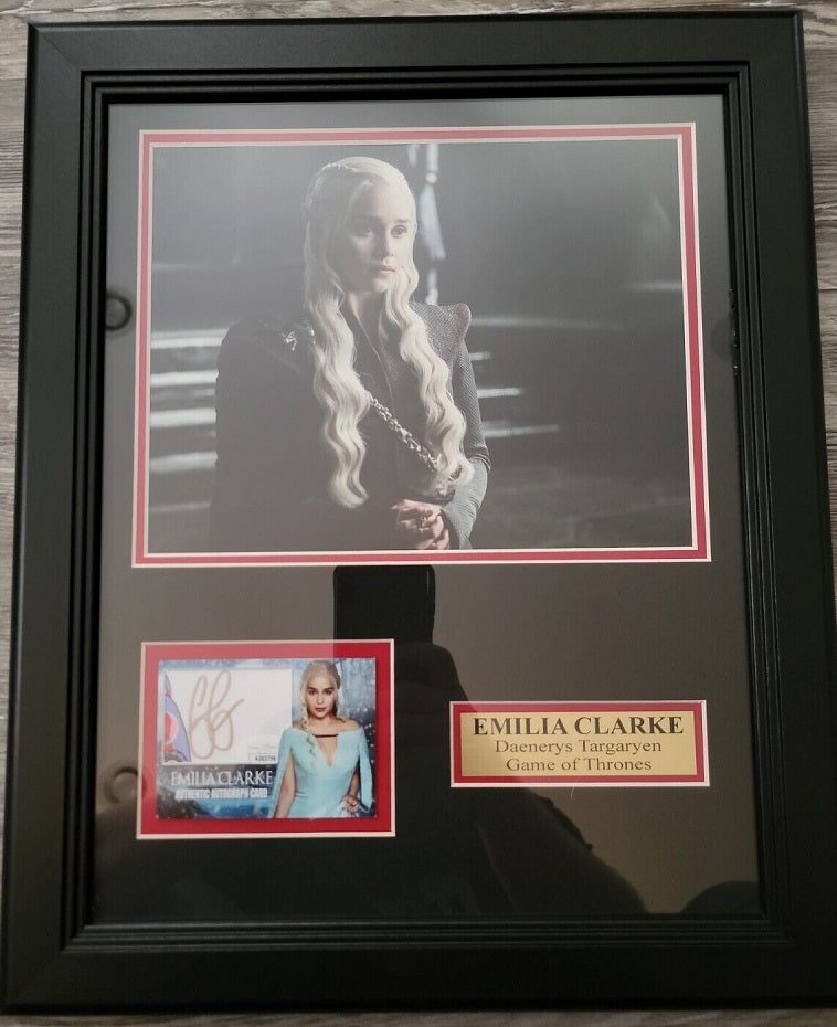 Emilia Clarke Daenerys Targaryen Autographed Framed 8x10 Photo