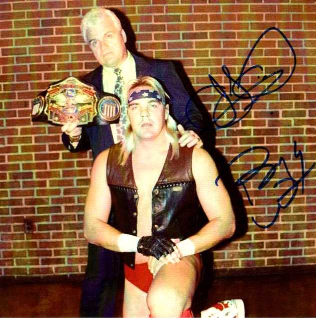 Four Horseman JJ Dillon Barry Windham Autographed 8.5x8.5 Photo