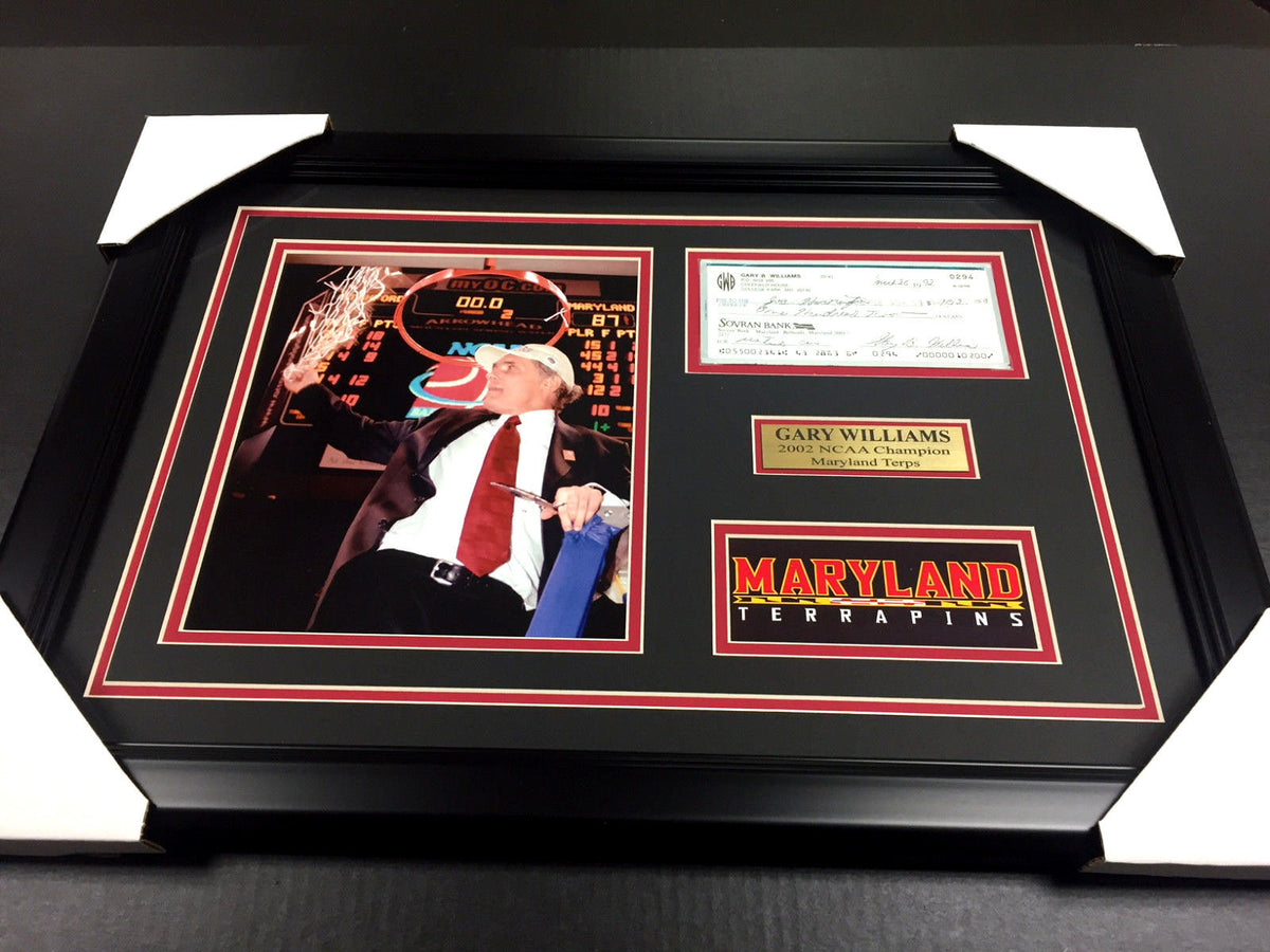 Gary Williams Autographed Signed Check Framed with 8x10 Photo