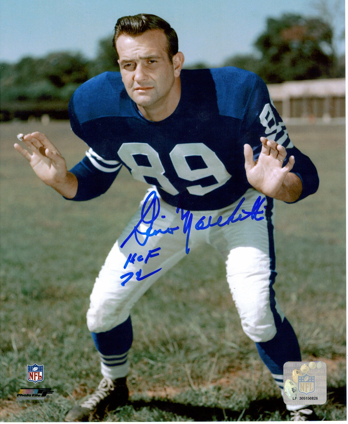 Gino Marchetti Autographed 8x10 Photo Baltimore Colts