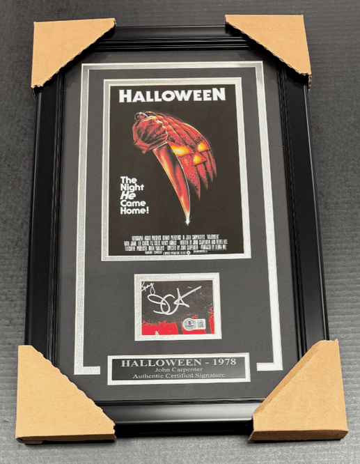 John Carpenter Autographed Cut with 8x10 Photo Framed, Beckett BAS