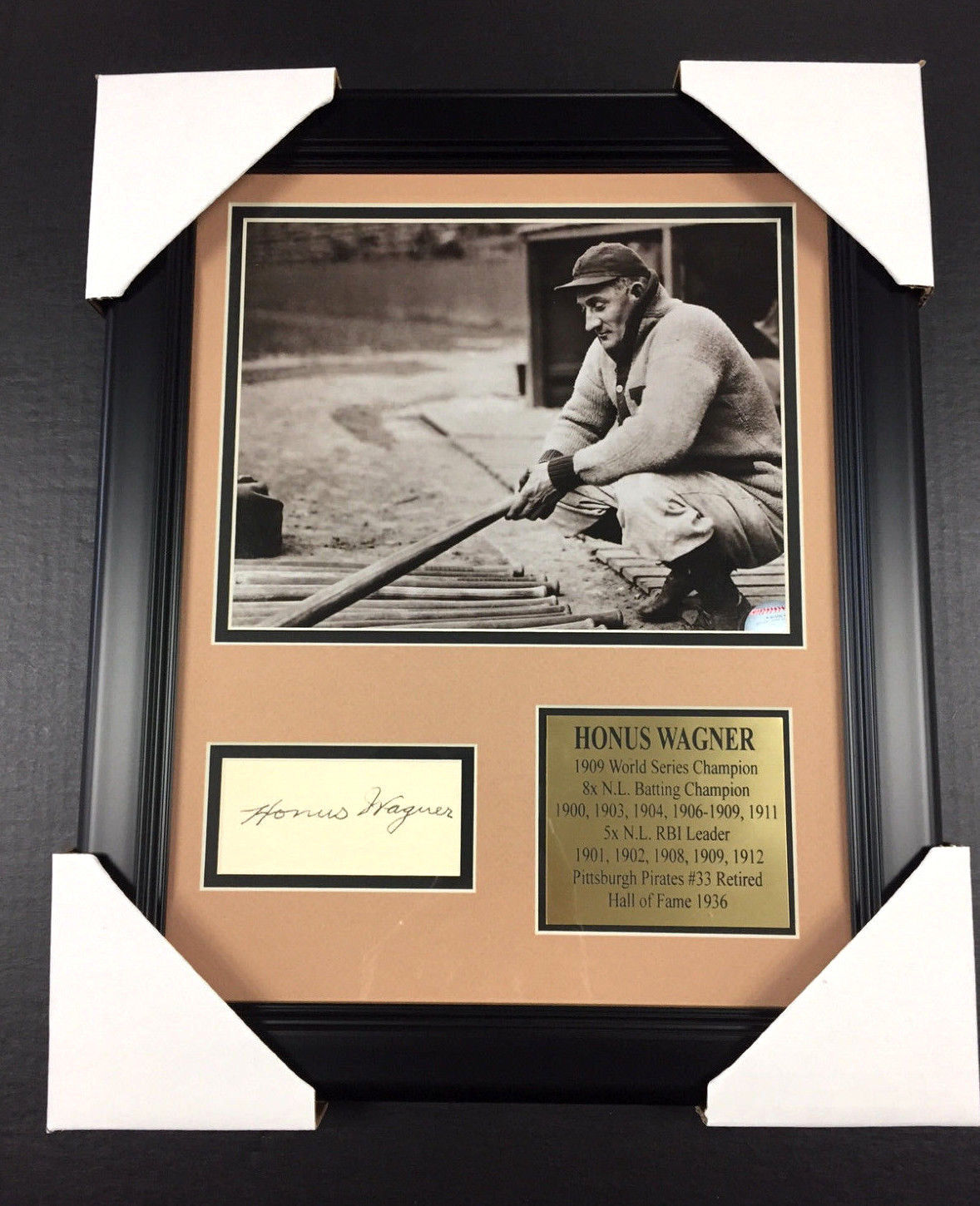 Honus Wagner Autographed Cut Signature Facsimile Reprint Framed 8x10 Photo