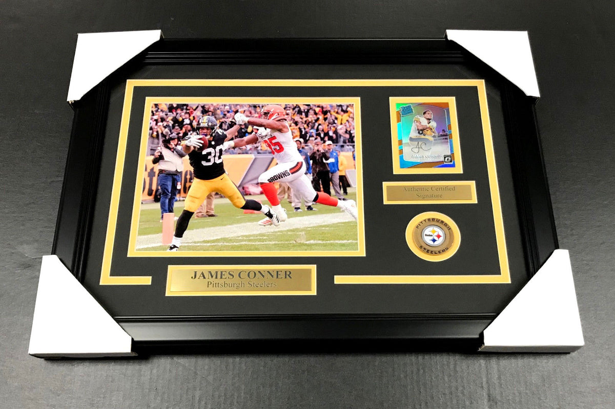 James Conner Autographed Card Framed 8x10 Photo Pittsburgh Steelers