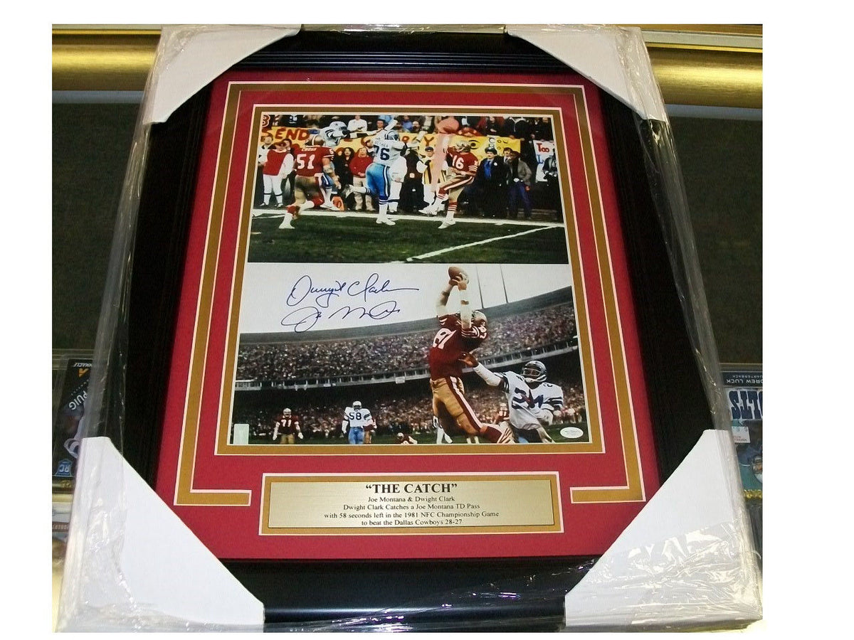 Joe Montana Dwight Clark the Catch Reprint Framed 8x10 Photo 49ers