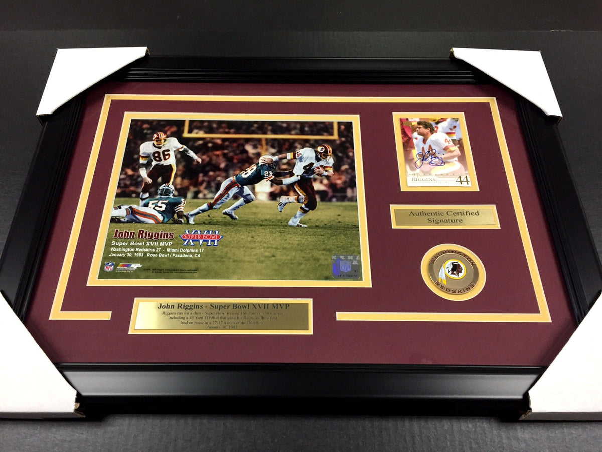 John Riggins Autographed Framed 8x10 Photo Washington Redskins
