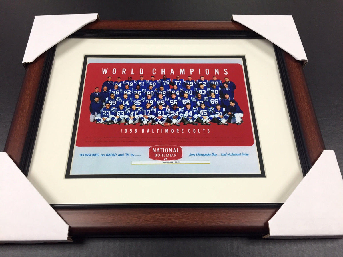 Johnny Unitas Baltimore Colts 1958 Team Framed 8x10 Photo National Bohemian