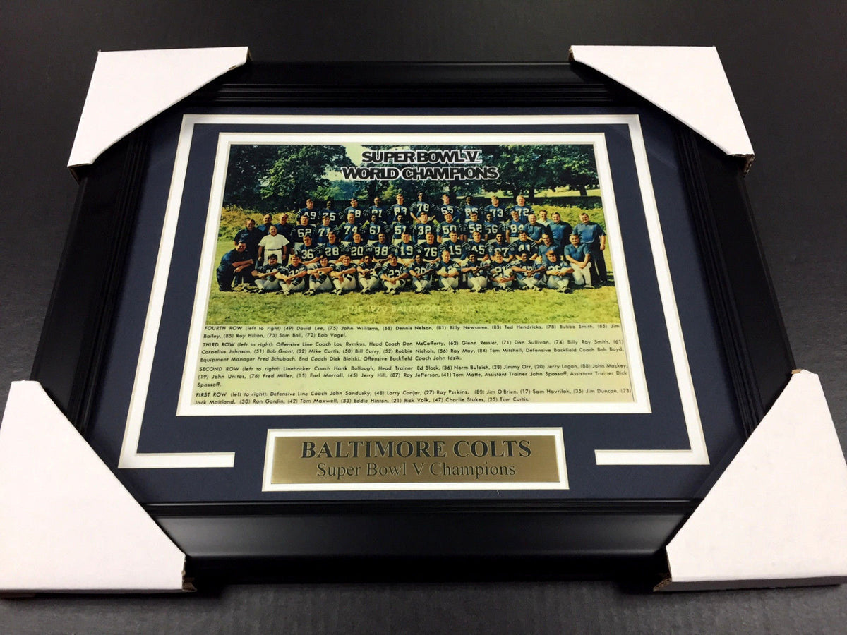 Johnny Unitas Baltimore Colts 1970 Super Bowl V Champs Framed 8x10 Team Photo