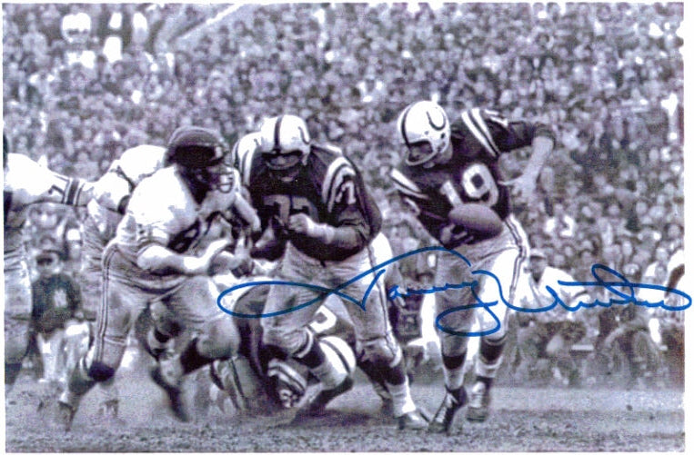 Johnny Unitas Pre-Printed Autograph Action Photo 8.5x11