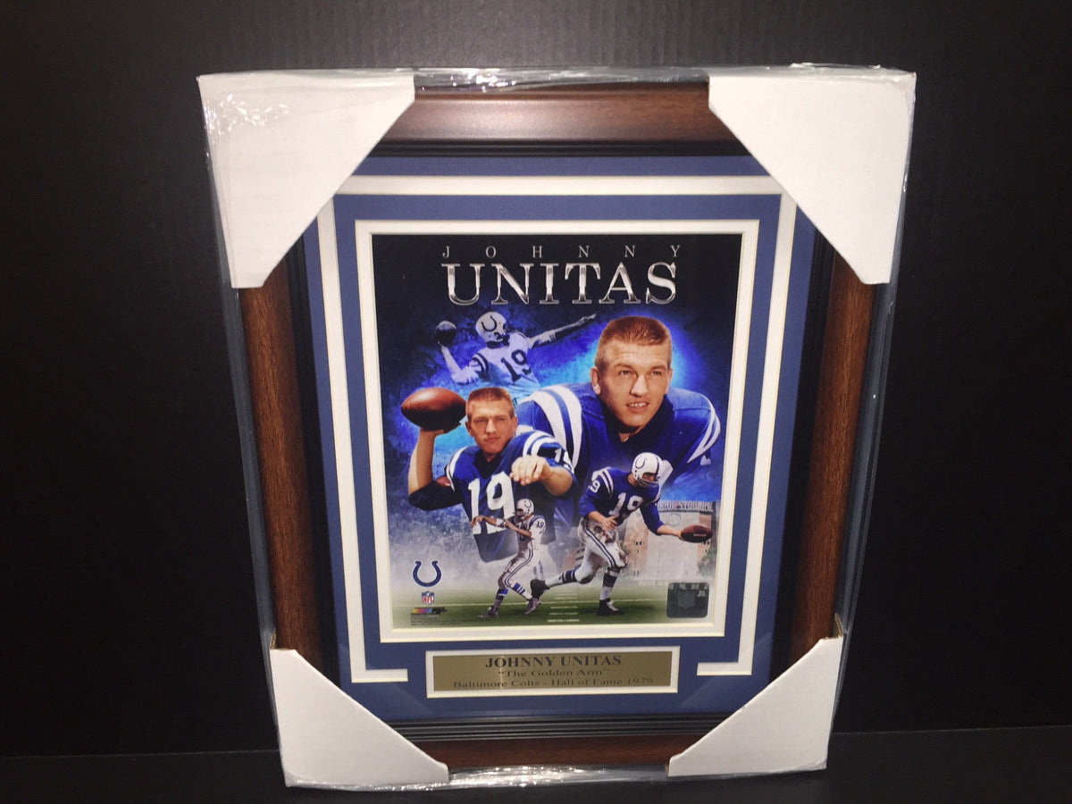Johnny Unitas the Golden Arm Baltimore Colts HOF 1979 Collage 8x10 Photo Framed