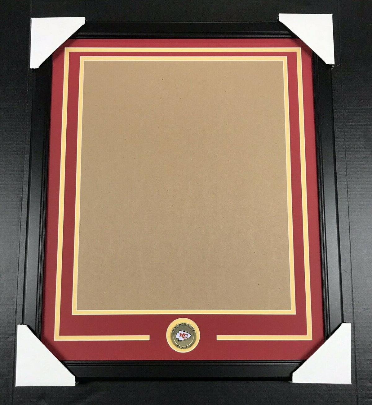 Kansas City Chiefs Medallion Frame Kit Double Mat Vertical 16x20 Photo