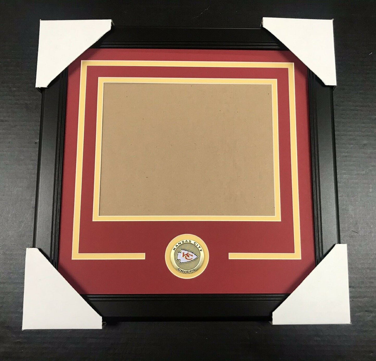 Kansas City Chiefs Medallion Frame Kit Double Mat Horizontal 8x10 Photo