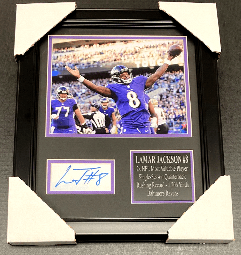 Lamar Jackson Baltimore Ravens Facsimile Autograph Reprint Framed 8x10 Photo
