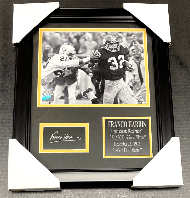 Franco Harris Steelers Laser Facsimile Autographed Plate Framed 8x10 Photo