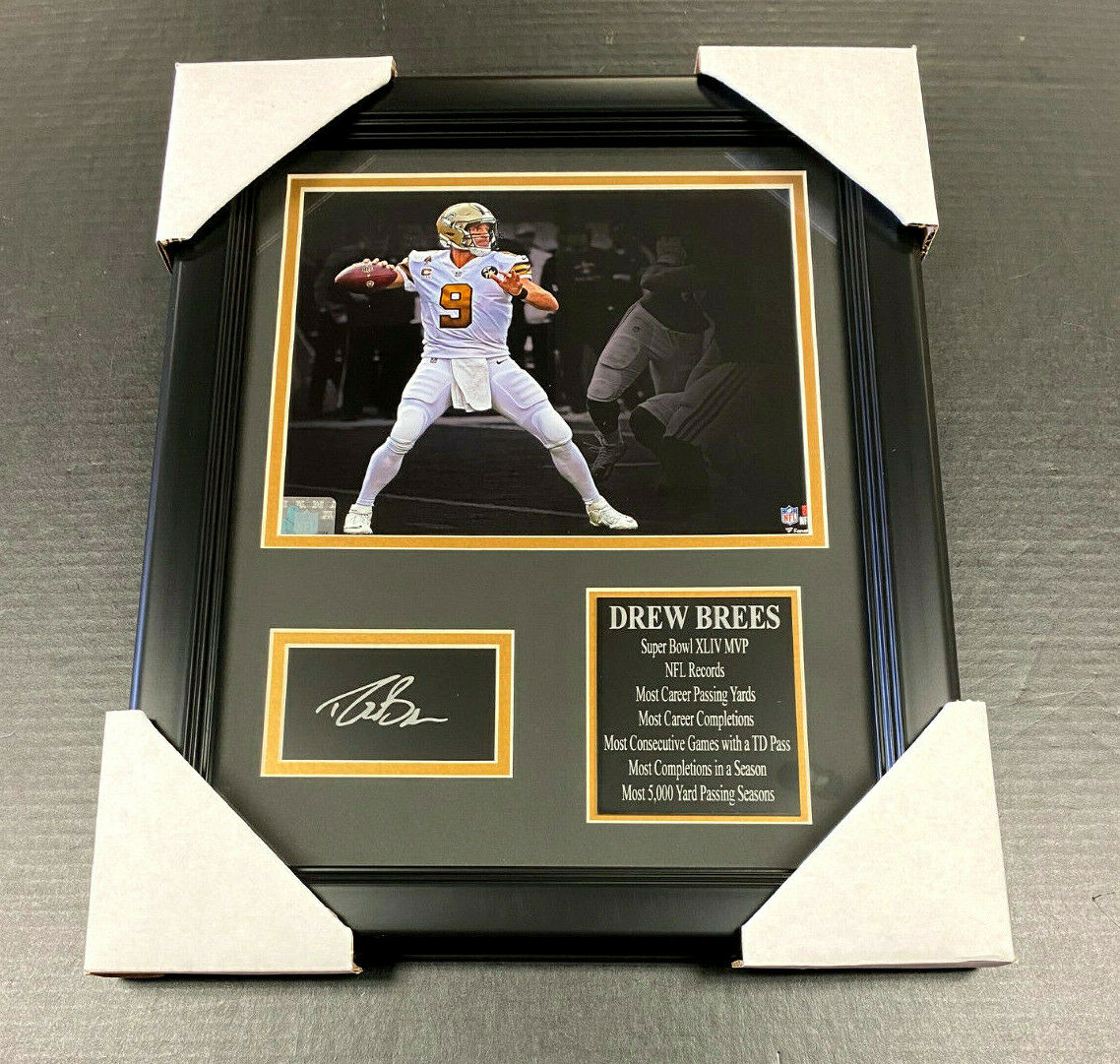 Drew Brees Saints Laser Engraved Autographed Reprint Plate Framed 8x10 Photo