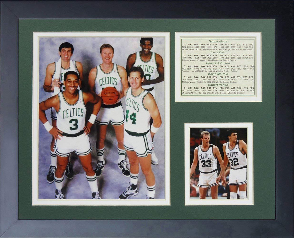 Boston Celtics Big Five Larry Bird Kevin McHale Framed 8x10 Photo Collage