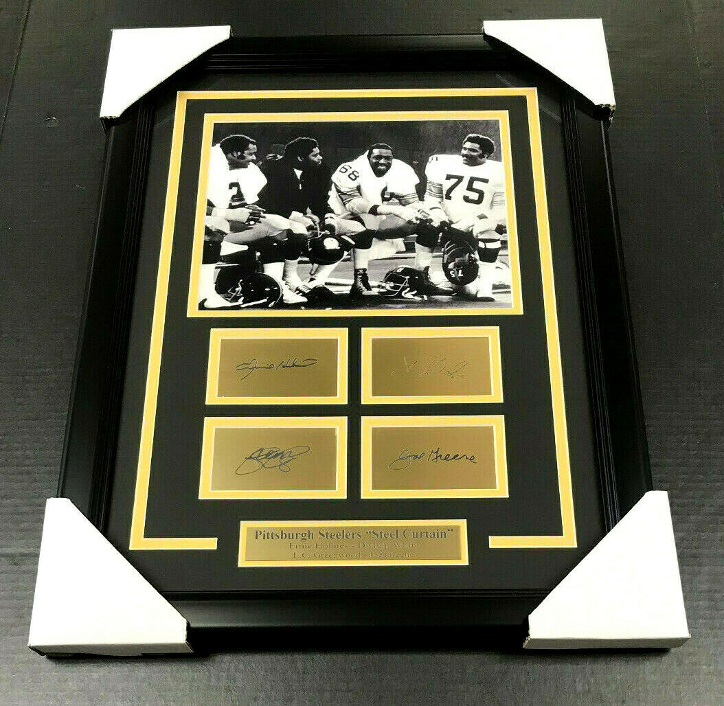 Terry Bradshaw the Steel Curtain Steelers Laser Engraved Autographed 8x10 Photo Framed