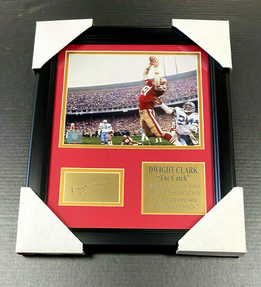 Dwight Clark 49ers the Catch Laser Autographed Reprint Framed 8x10 Photo
