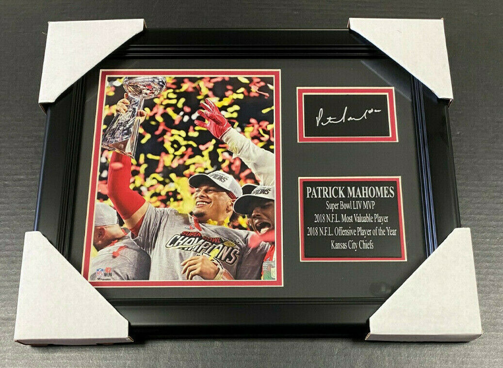 Patrick Mahomes Kansas City Chiefs Laser Autographed Framed 8x10 Photo