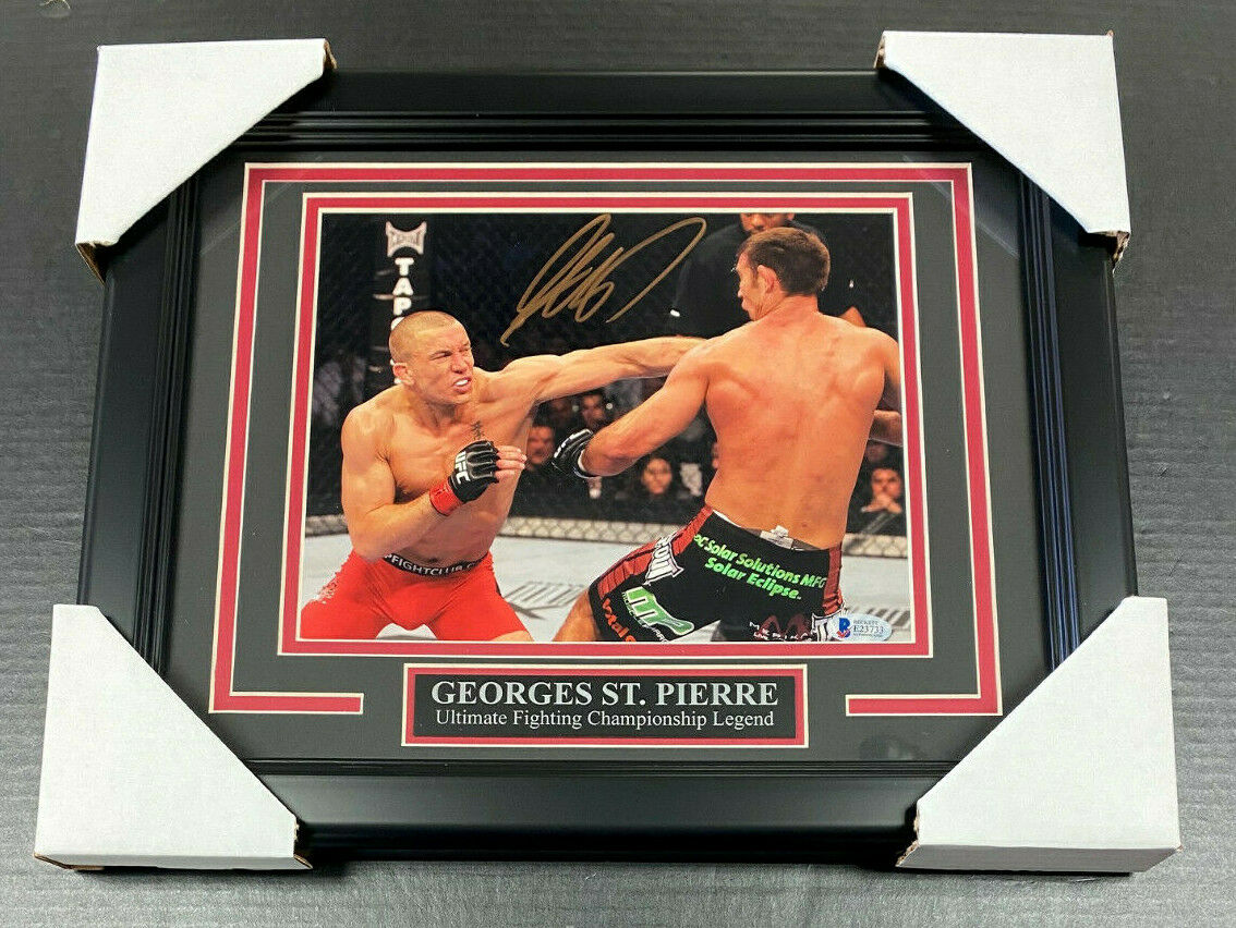 Georges St-Pierre Autographed 8x10 Photo Framed BAS COA