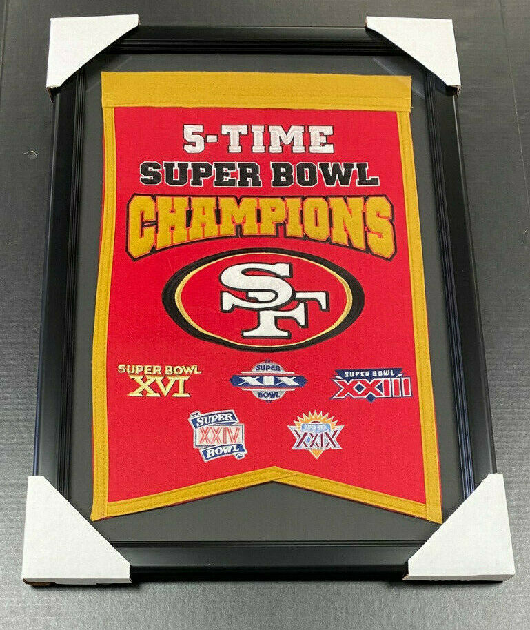San Francisco 49ers 5X Super Bowl Champions Framed Wool Banner
