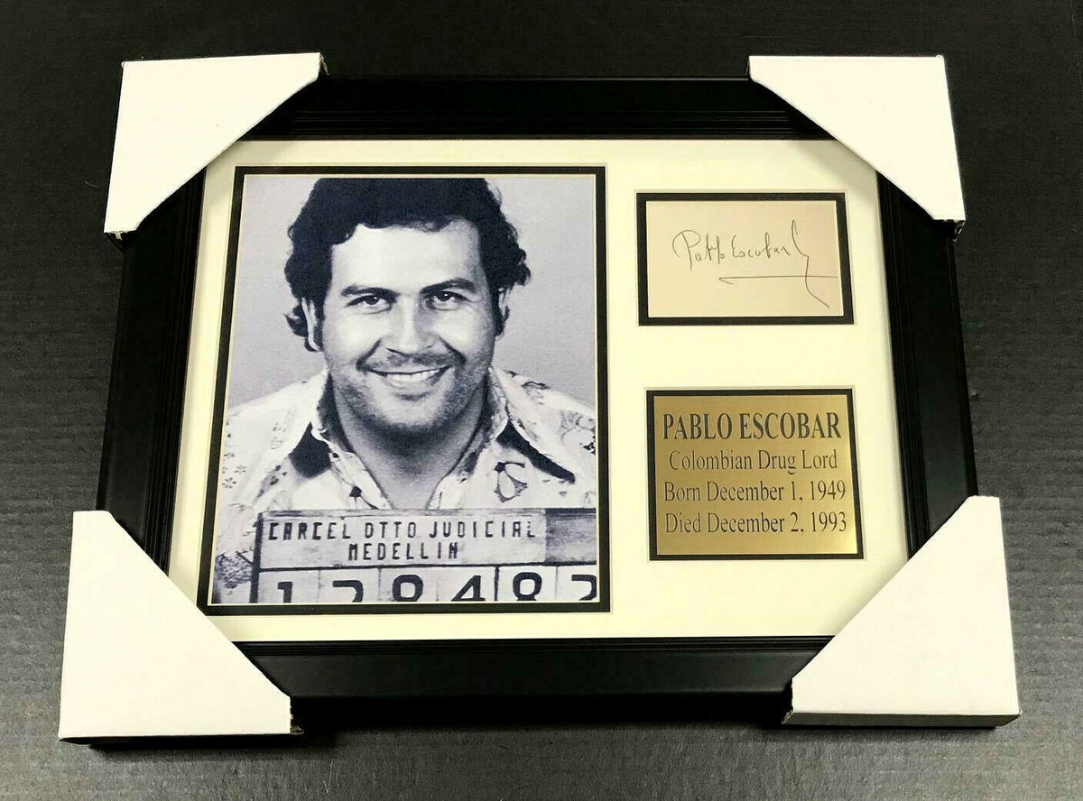 Pablo Escobar Autographed Cut Signature Facsimile Framed 8x10 Photo