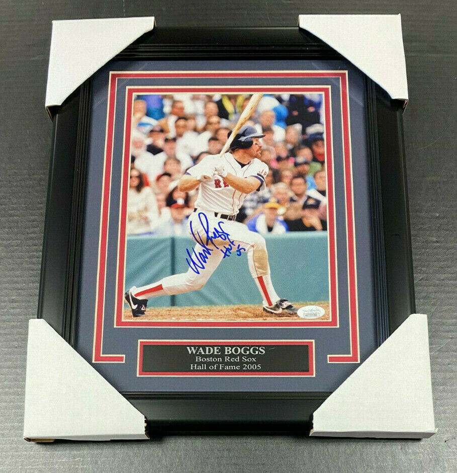 Wade Boggs Autographed Boston Red Sox Framed 8x10 Photo JSA COA