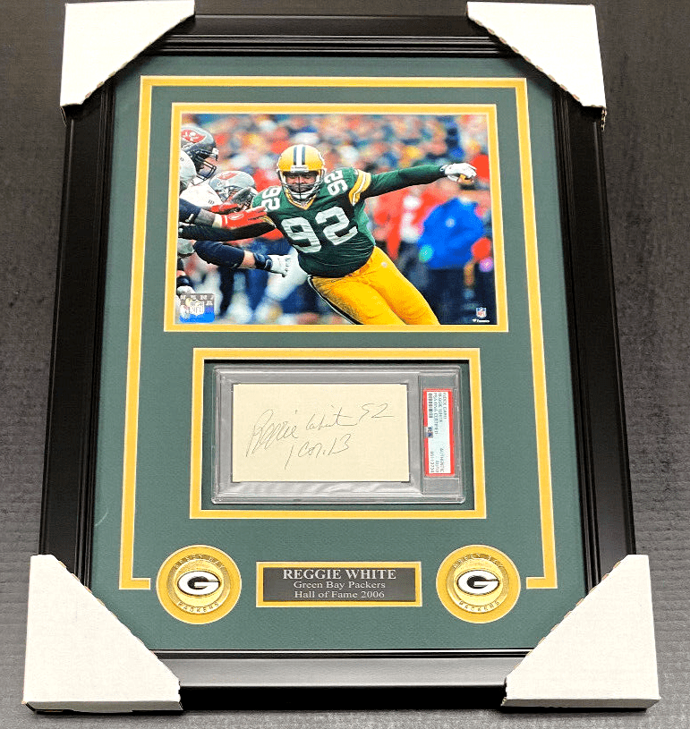 Reggie White Packers Autographed Cut Signature Framed 8x10 Photo