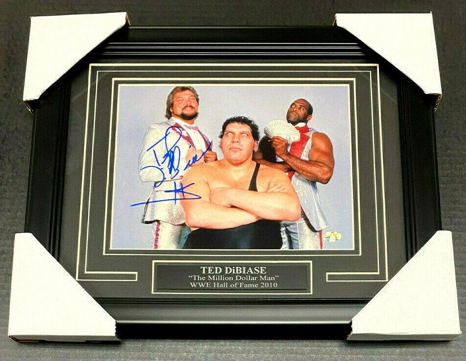 Ted DiBiase Signed Autographed 8x10 Photo with Andre the Giant Framed BCO COA